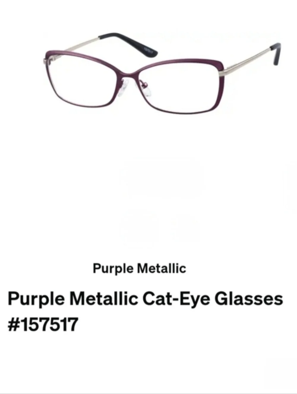 Zenni Optical Purple Metallic Cat-Eye Glasses Frames #157517 + Case